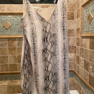 Snake print slip dress with adjustable straps!